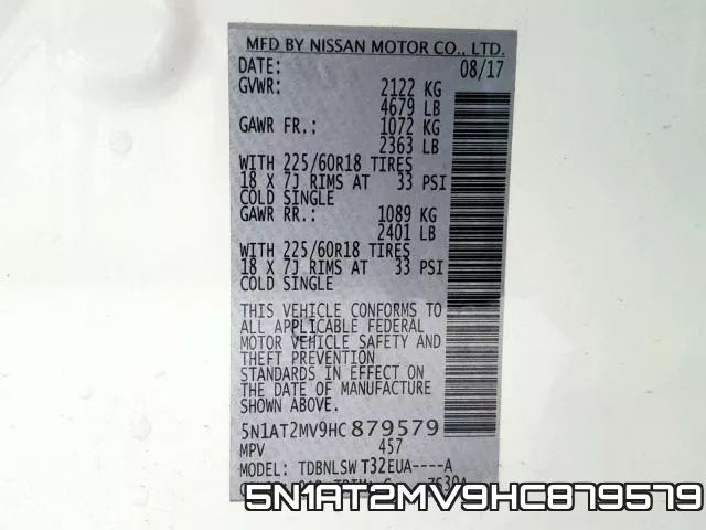 5N1AT2MV9HC879579 фото 2