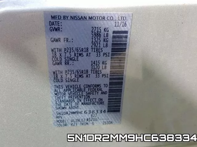 5N1DR2MM9HC638334 фото 2