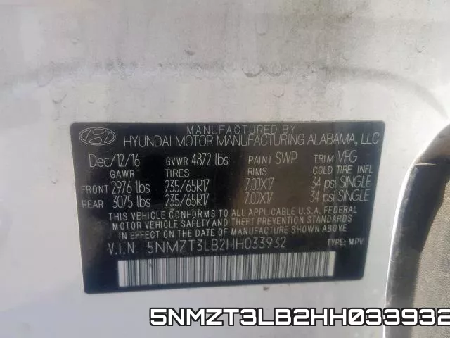 5NMZT3LB2HH033932 фото 2