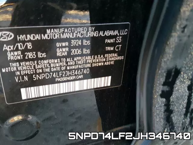 5NPD74LF2JH346740 фото 2
