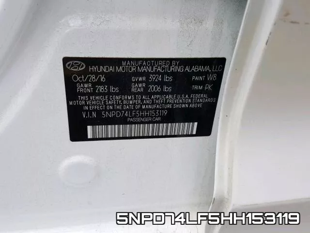 5NPD74LF5HH153119 фото 2