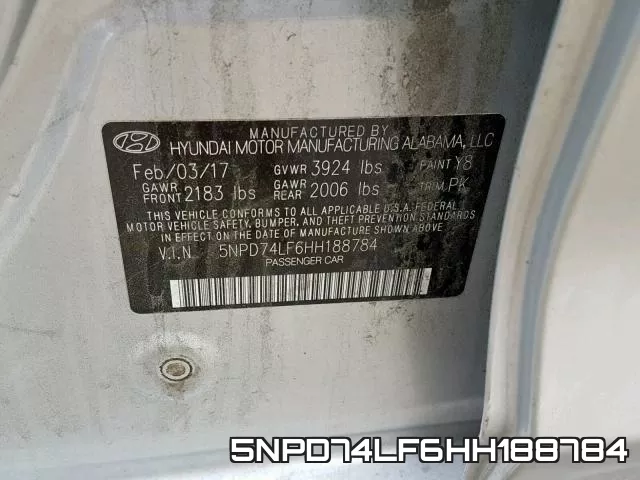 5NPD74LF6HH188784 фото 2