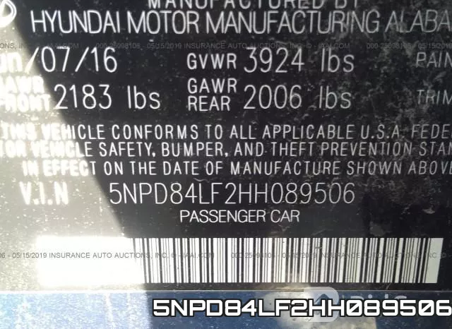 5NPD84LF2HH089506 фото 10