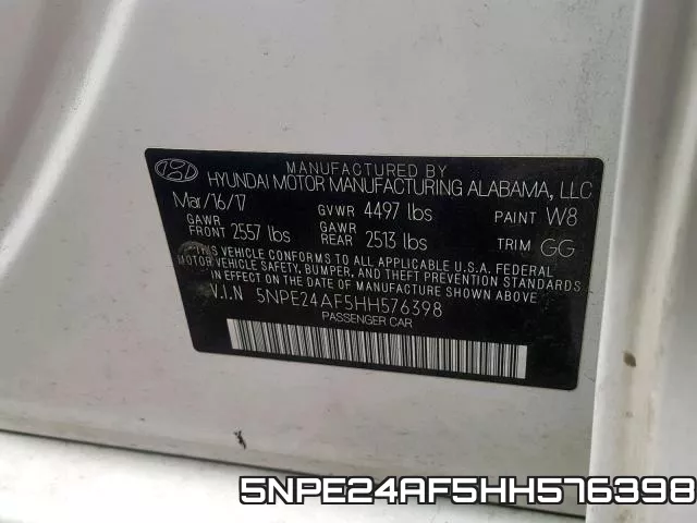 5NPE24AF5HH576398 фото 2