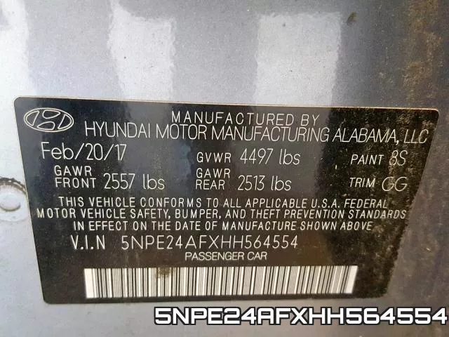 5NPE24AFXHH564554 фото 2