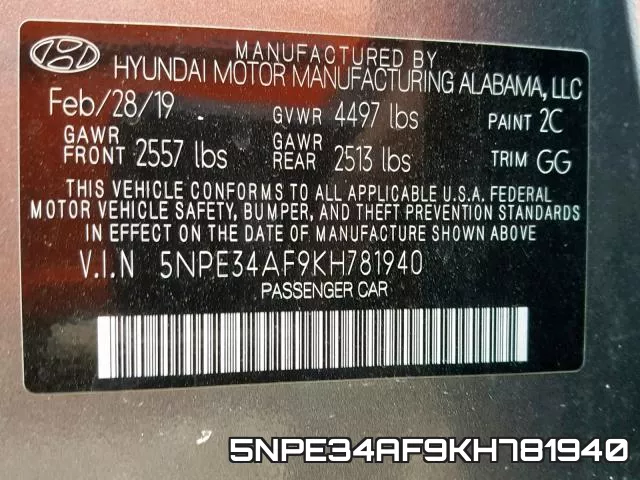 5NPE34AF9KH781940 фото 2
