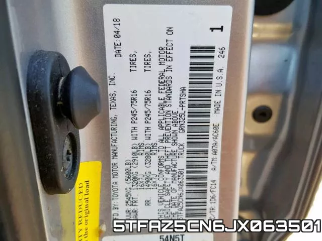 5TFAZ5CN6JX063501 фото 2