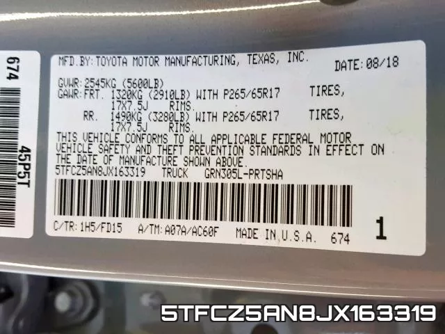 5TFCZ5AN8JX163319 фото 2