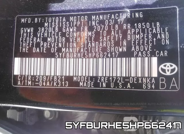 5YFBURHE5HP662417 фото 10