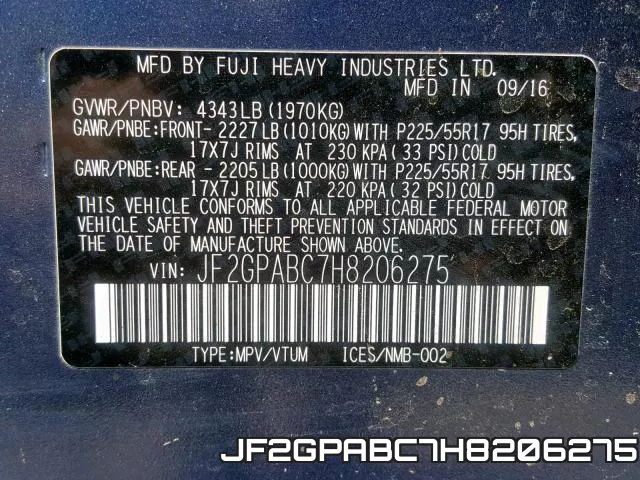 JF2GPABC7H8206275 фото 2