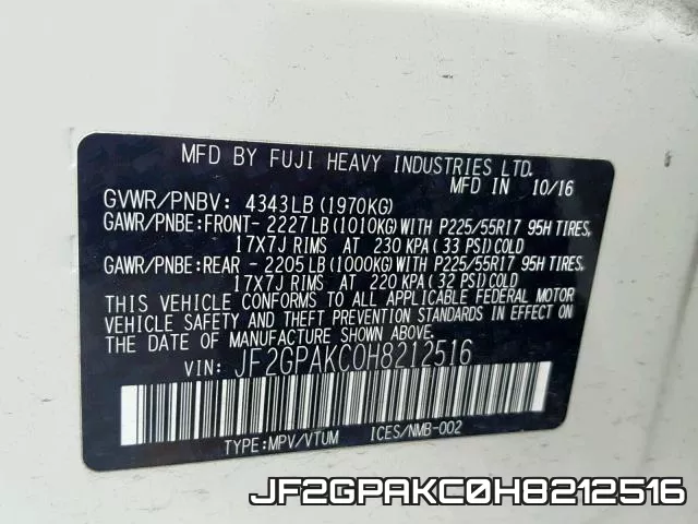 JF2GPAKC0H8212516 фото 2