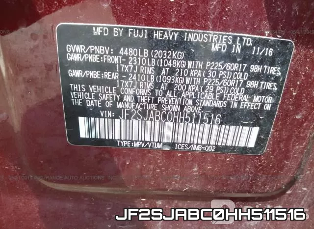JF2SJABC0HH511516 фото 10
