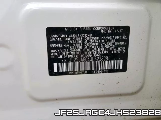 JF2SJAGC4JH523828 фото 2