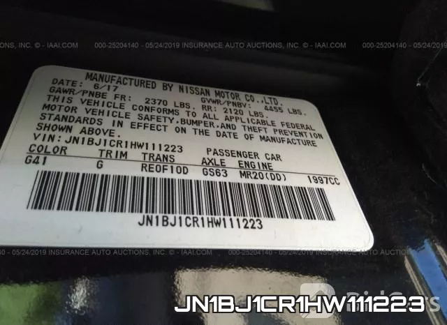 JN1BJ1CR1HW111223 фото 10