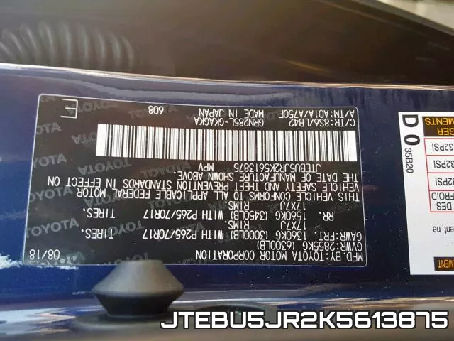 JTEBU5JR2K5613875 фото 2