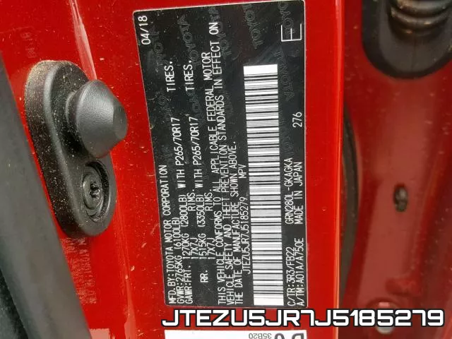 JTEZU5JR7J5185279 фото 2