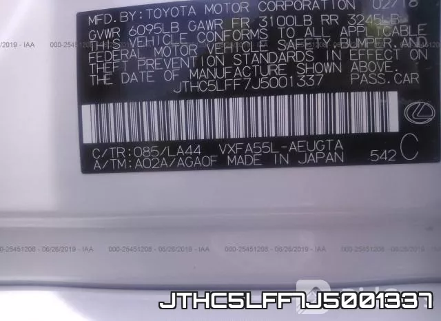 JTHC5LFF7J5001337 фото 10