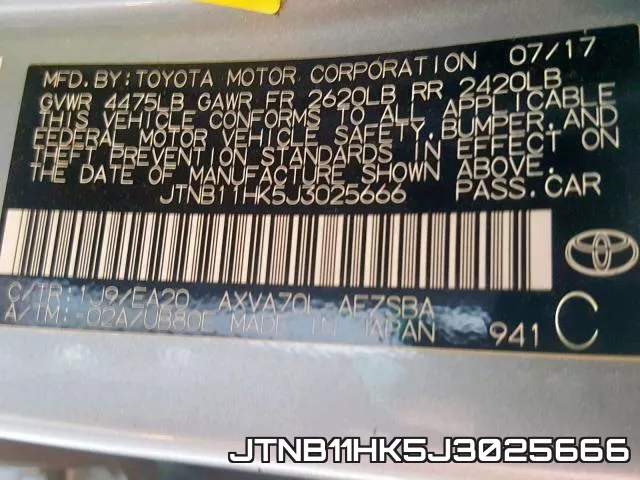JTNB11HK5J3025666 фото 2