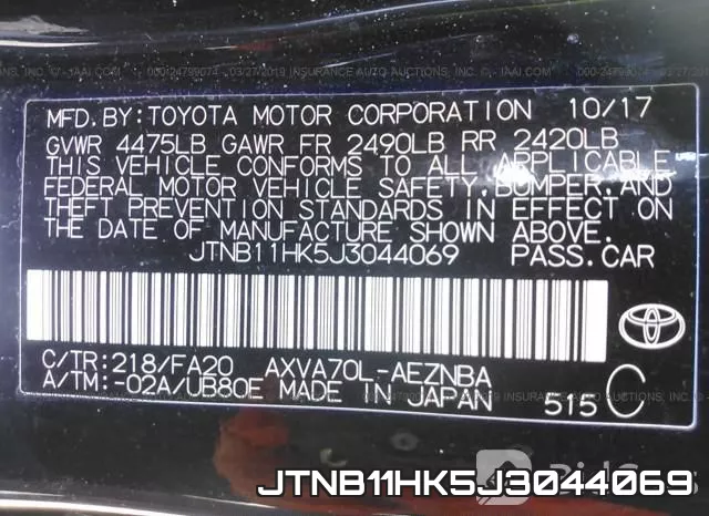 JTNB11HK5J3044069 фото 10
