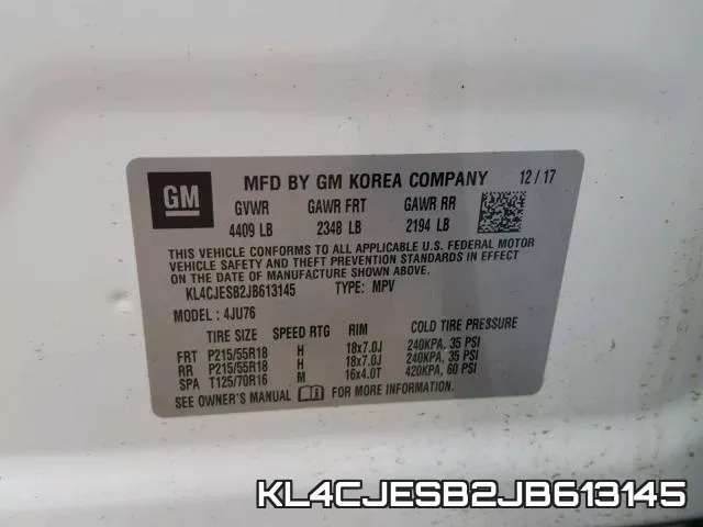 KL4CJESB2JB613145 фото 2