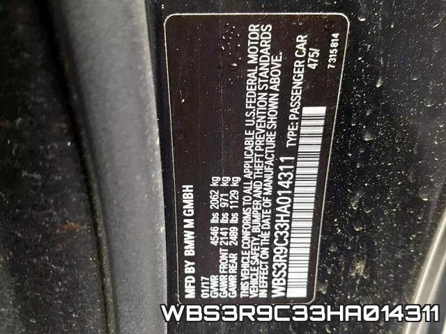 WBS3R9C33HA014311 фото 2