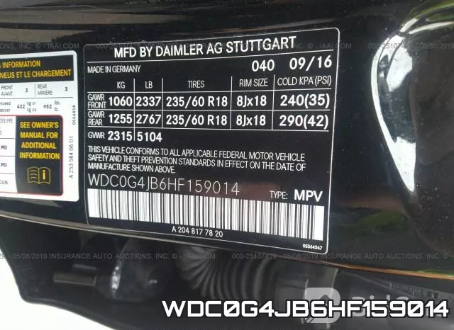 WDC0G4JB6HF159014 фото 9