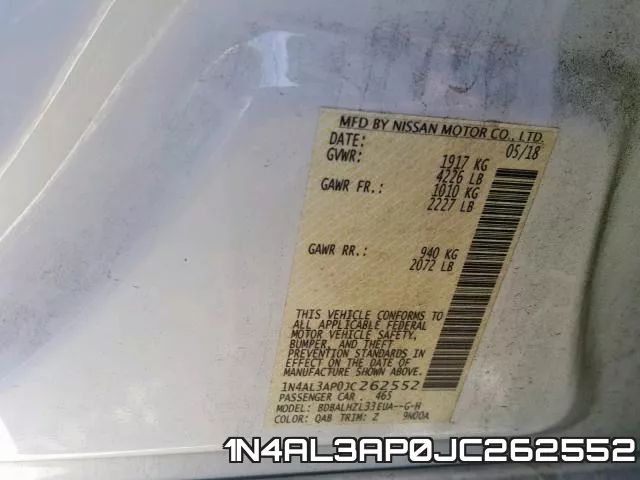 1N4AL3AP0JC262552 фото 2