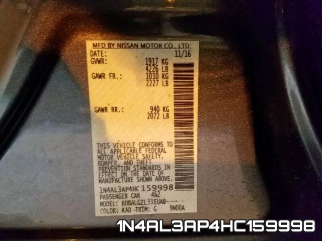 1N4AL3AP4HC159998 фото 2