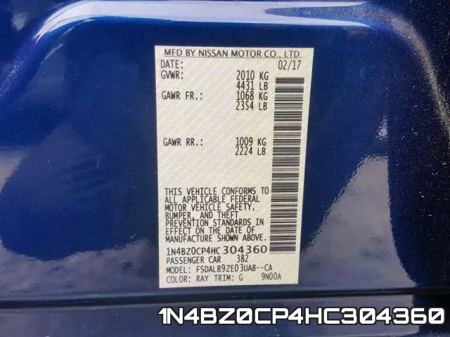 1N4BZ0CP4HC304360 фото 2