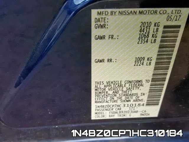 1N4BZ0CP7HC310184 фото 2