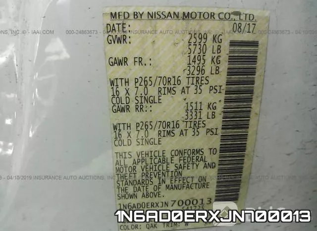 1N6AD0ERXJN700013 фото 10