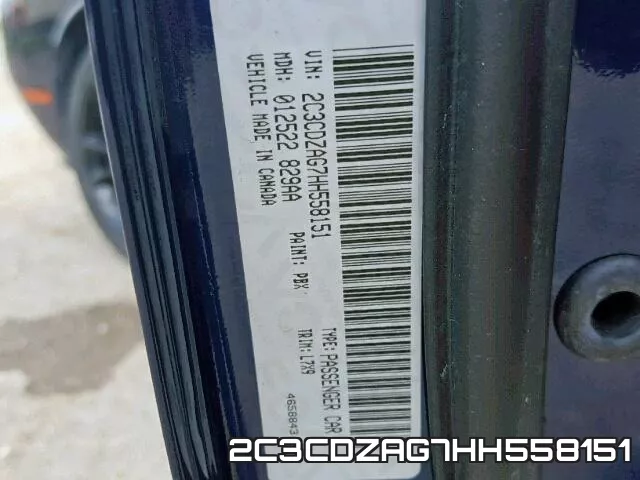2C3CDZAG7HH558151 фото 2
