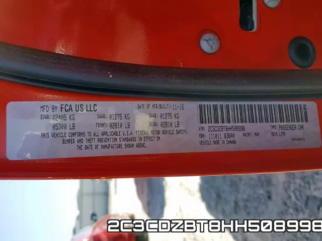 2C3CDZBT8HH508998 фото 2