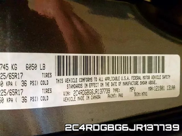 2C4RDGBG6JR137739 фото 2