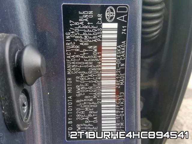 2T1BURHE4HC894541 фото 2