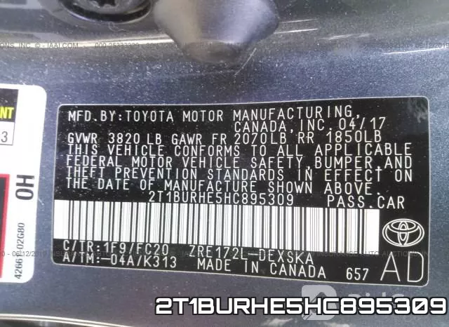 2T1BURHE5HC895309 фото 10