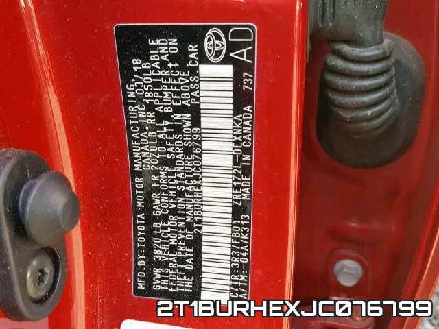 2T1BURHEXJC076799 фото 2