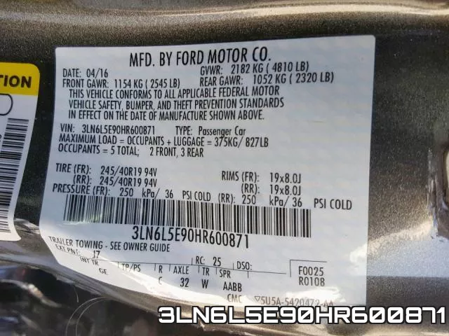 3LN6L5E90HR600871 фото 2