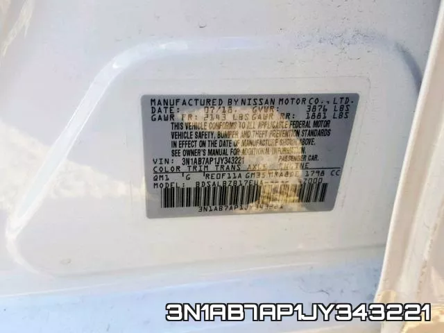 3N1AB7AP1JY343221 фото 2