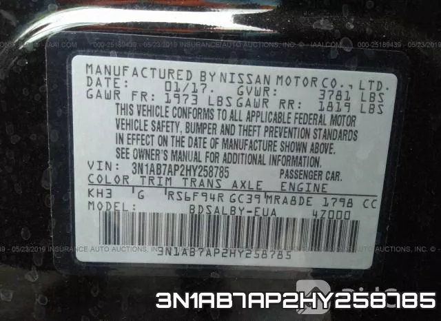 3N1AB7AP2HY258785 фото 10