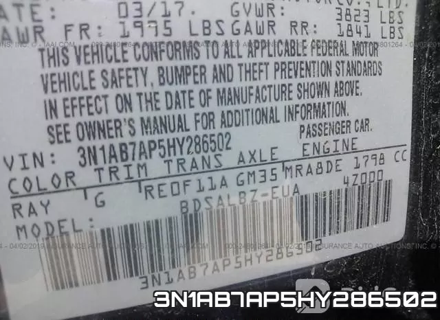 3N1AB7AP5HY286502 фото 10