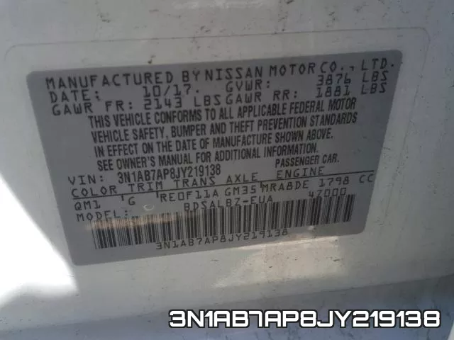 3N1AB7AP8JY219138 фото 2