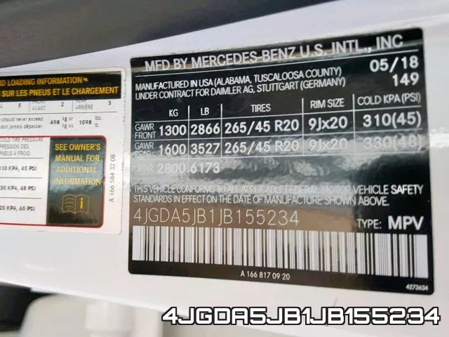 4JGDA5JB1JB155234 фото 2