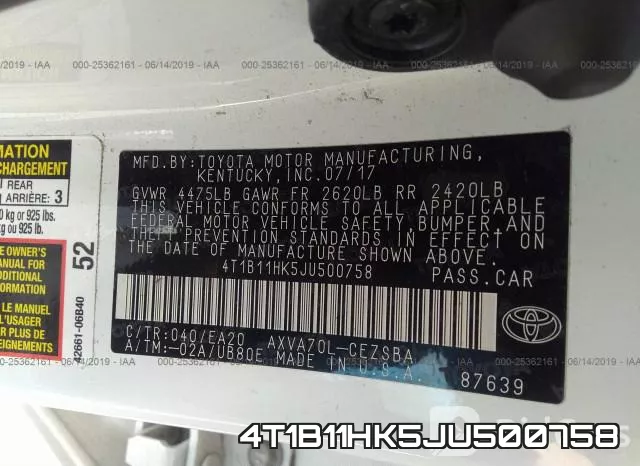 4T1B11HK5JU500758 фото 10
