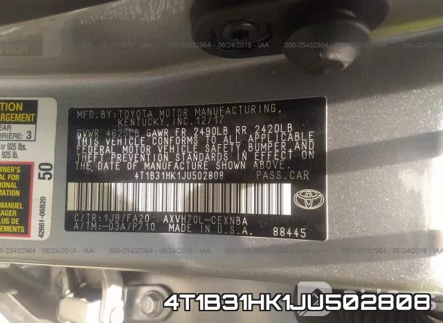 4T1B31HK1JU502808 фото 10