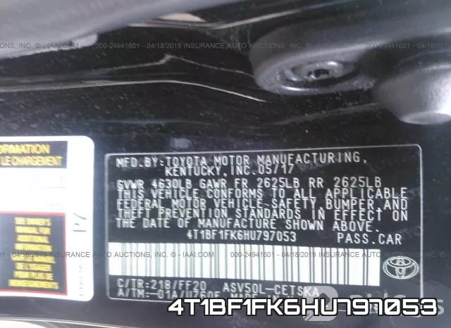 4T1BF1FK6HU797053 фото 10