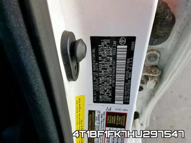 4T1BF1FK7HU297547 фото 2