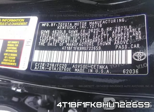 4T1BF1FK8HU722659 фото 10