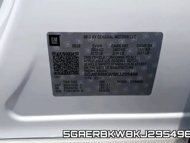 5GAERBKW8KJ295498 фото 2