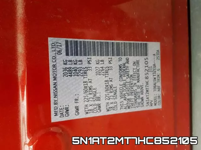 5N1AT2MT7HC852105 фото 2